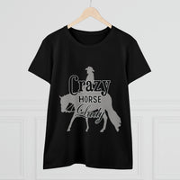 Casual Crazy Western Pleasure Horses Lady - Midweight Cotton Tee