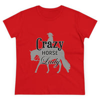 Casual Crazy Western Pleasure Horses Lady - Midweight Cotton Tee