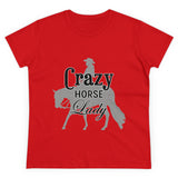 Casual Crazy Western Pleasure Horses Lady - Midweight Cotton Tee