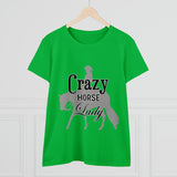 Casual Crazy Western Pleasure Horses Lady - Midweight Cotton Tee