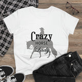Casual Crazy Western Pleasure Horses Lady - Midweight Cotton Tee