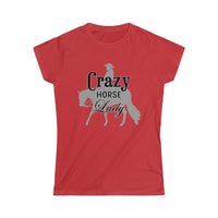 Casuals- Crazy Western Pleasure Horse Lady 2- Women's Softstyle Tee
