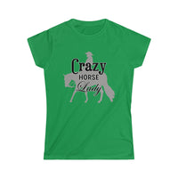Casuals- Crazy Western Pleasure Horse Lady 2- Women's Softstyle Tee