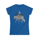 Casuals- Crazy Western Pleasure Horse Lady 2- Women's Softstyle Tee