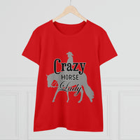 Casual Crazy Western Pleasure Horses Lady - Midweight Cotton Tee