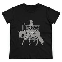 Casual Crazy Western Pleasure Horses Lady - Midweight Cotton Tee