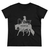 Casual Crazy Western Pleasure Horses Lady - Midweight Cotton Tee