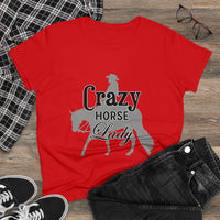 Casual Crazy Western Pleasure Horses Lady - Midweight Cotton Tee