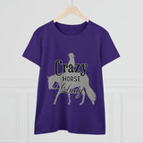Casual Crazy Western Pleasure Horses Lady - Midweight Cotton Tee