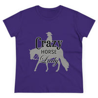 Casual Crazy Western Pleasure Horses Lady - Midweight Cotton Tee