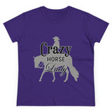 Casual Crazy Western Pleasure Horses Lady - Midweight Cotton Tee