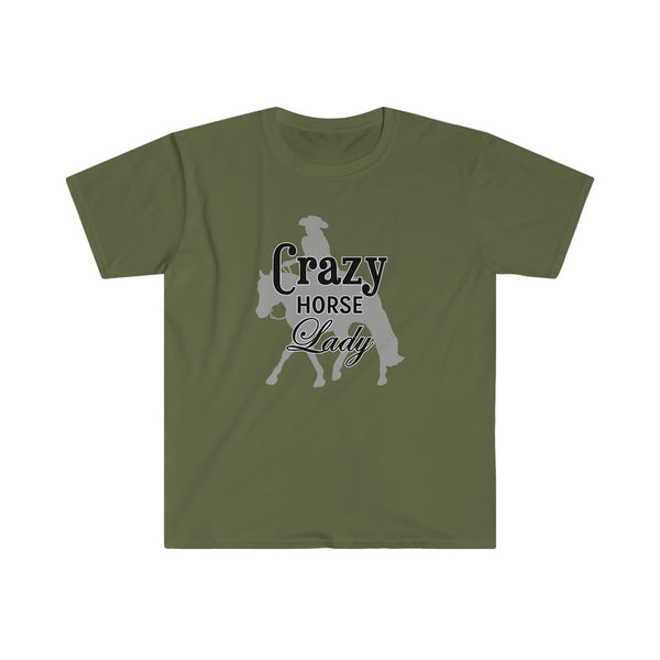 Casuals- Crazy Ranch Horse Lady- Unisex Softstyle T-Shirt