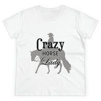 Casual Crazy Western Pleasure Horses Lady - Midweight Cotton Tee