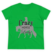 Casual Crazy Western Pleasure Horses Lady - Midweight Cotton Tee