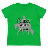 Casual Crazy Western Pleasure Horses Lady - Midweight Cotton Tee