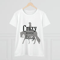 Casual Crazy Western Pleasure Horses Lady - Midweight Cotton Tee