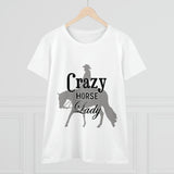 Casual Crazy Western Pleasure Horses Lady - Midweight Cotton Tee