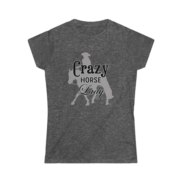 Casuals- Crazy Ranch Horse Lady 2- Women's Softstyle Tee