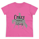 Casual Crazy Western Pleasure Horses Lady - Midweight Cotton Tee