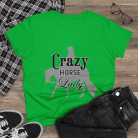 Casual Crazy Western Pleasure Horses Lady - Midweight Cotton Tee
