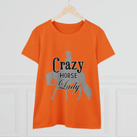 Casual Crazy Western Pleasure Horses Lady - Midweight Cotton Tee
