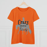 Casual Crazy Western Pleasure Horses Lady - Midweight Cotton Tee