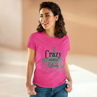 Casual Crazy Western Pleasure Horses Lady - Midweight Cotton Tee