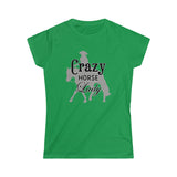 Casuals- Crazy Ranch Horse Lady 2- Women's Softstyle Tee