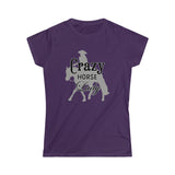 Casuals- Crazy Ranch Horse Lady 2- Women's Softstyle Tee