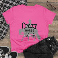 Casual Crazy Western Pleasure Horses Lady - Midweight Cotton Tee