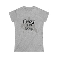 Casuals- Crazy Western Pleasure Horse Lady 2- Women's Softstyle Tee
