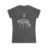 Casuals- Crazy Western Pleasure Horse Lady 2- Women's Softstyle Tee