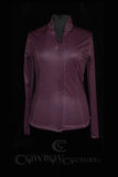 VL53285 - Aubergine Carbon Fiber Print Zip Up Tunic