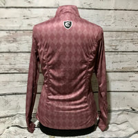 Mauve Diamond print Zip up Tunic